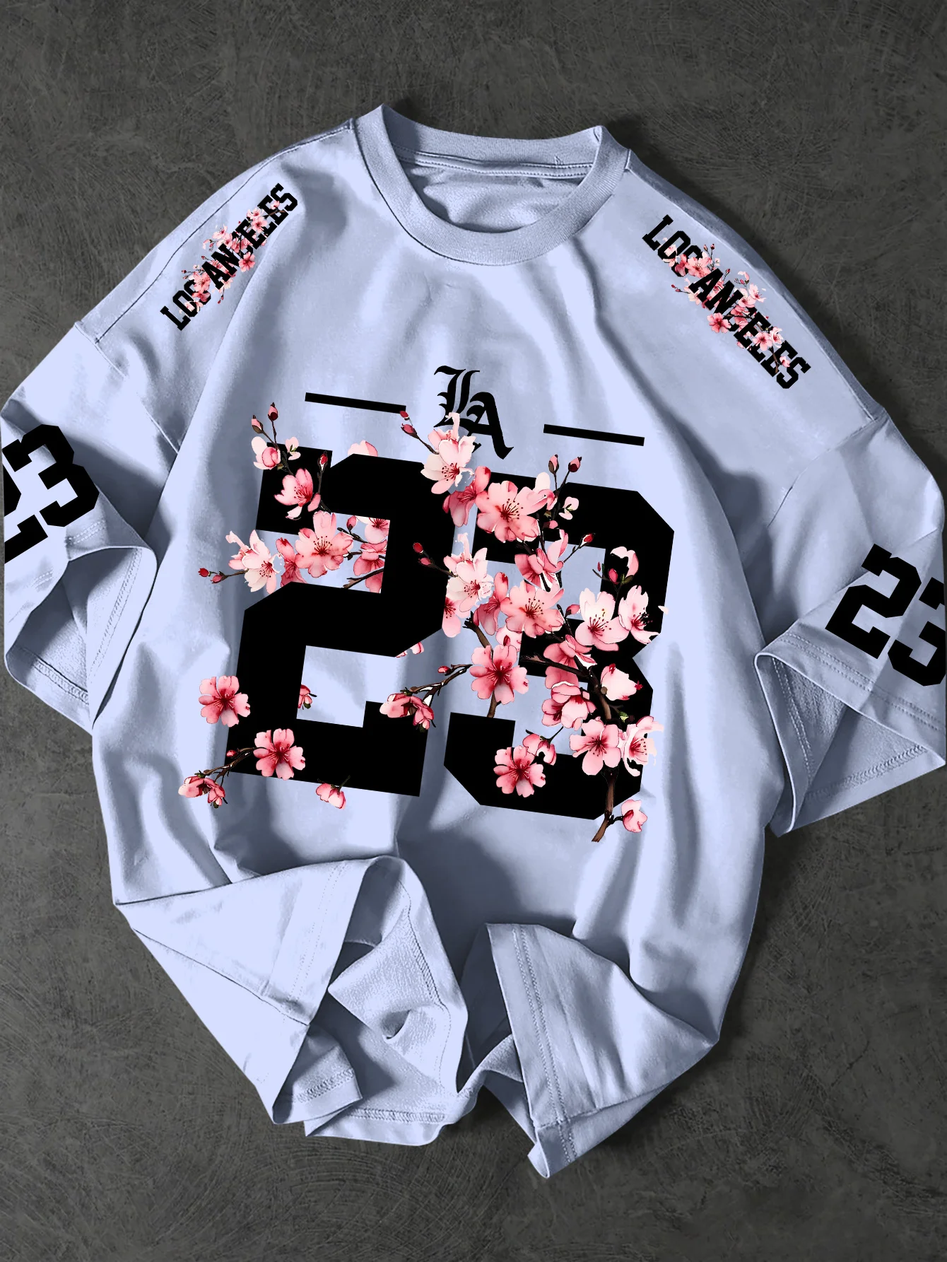 Summer 3D Printings Perfect for Daily Wear for Big-Sized Men's T-Shirts with Cherry Blossom Pattern T-shirt