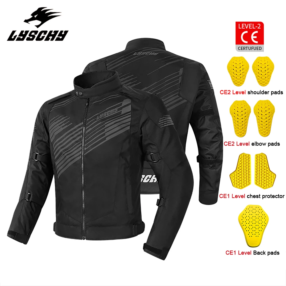 LYSCHY Winter Men Motorcycle Jacket Cold-proof Waterproof Motorbike Riding Moto Jacket CE Protective Gear Armor Clothing S-6XL