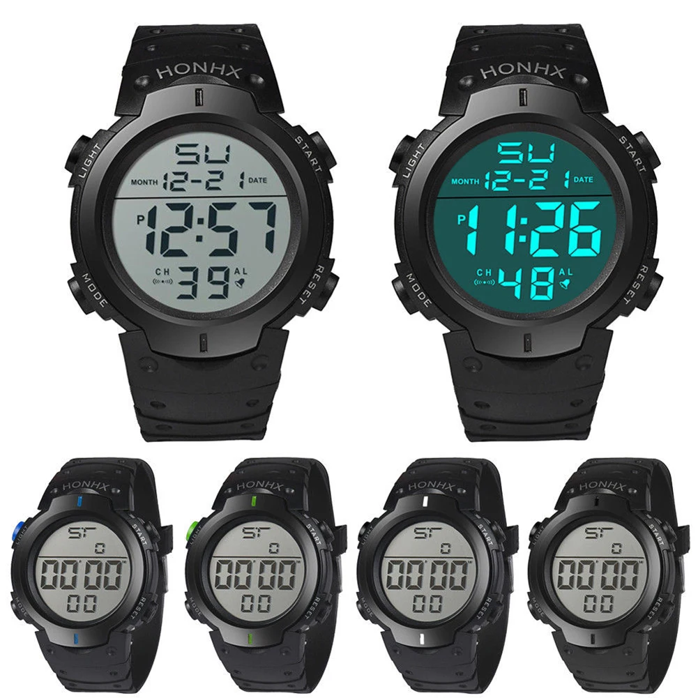 Digital Electronic Watch Date Stopwatch Electronic Hand Watch Unisex Sports Watch Led Display Men And Women Watches