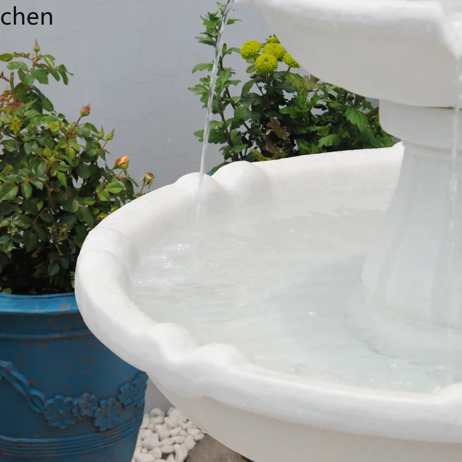 DSAlarge solar water fountain outdoor courtyard landscaping layout, wishing pool circulating water feng shui