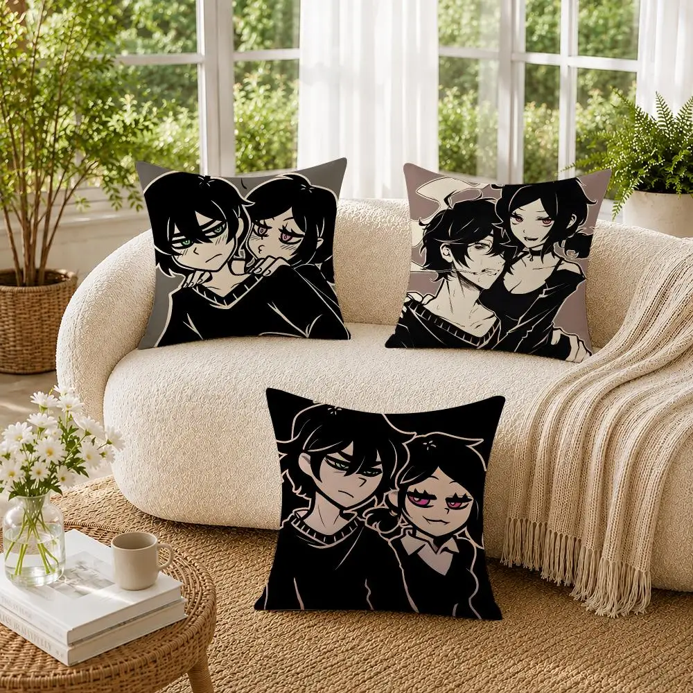 Anime The C-Coffin Of Andy And Leyley Cushion Cover Soft Short Plush Pillow Cases Hidden Zipper Cutecore Sofa Home Decor Gift
