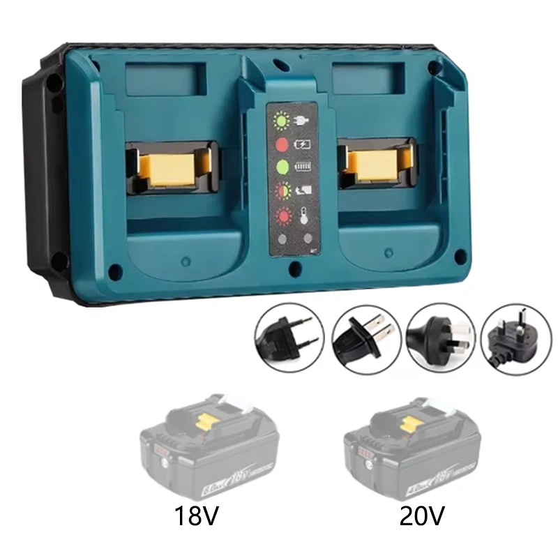 

For Makita battery charger, dual port fast charging for Makita 18V Li-ion battery with led indicator BL1815 BL1820 BL1830