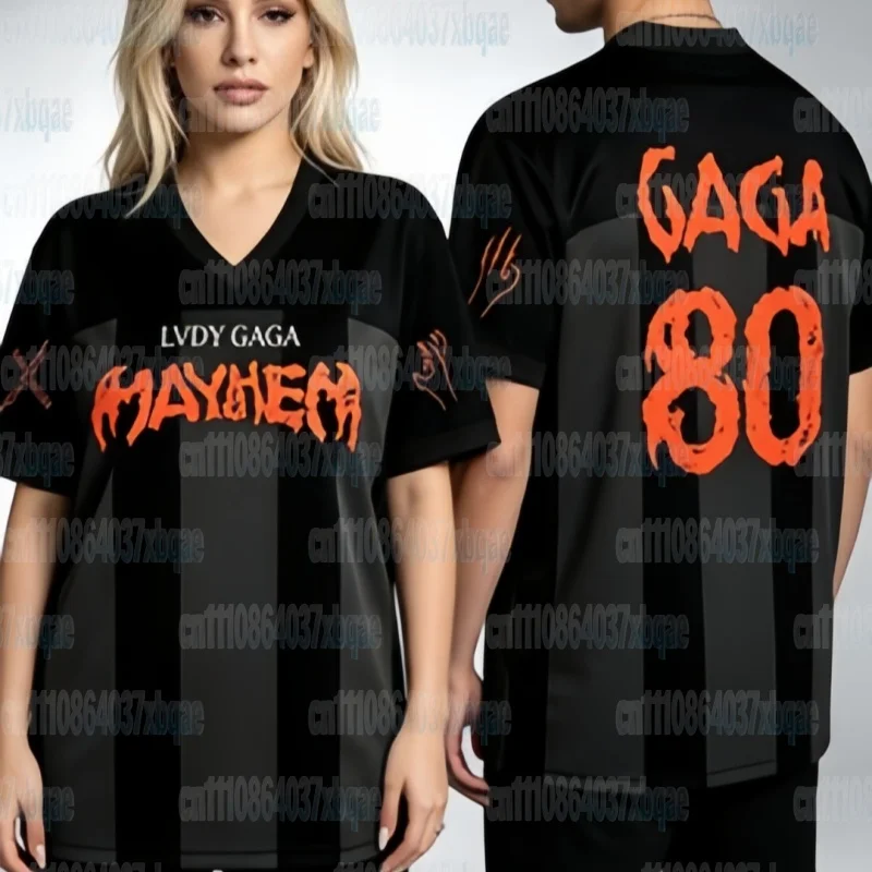 New 3D LADY GAGA Mayhem Jersey Y2K Metal Gothic Streetwear Loose Sport Tee Breathable Quick Dry Family Matching Tops