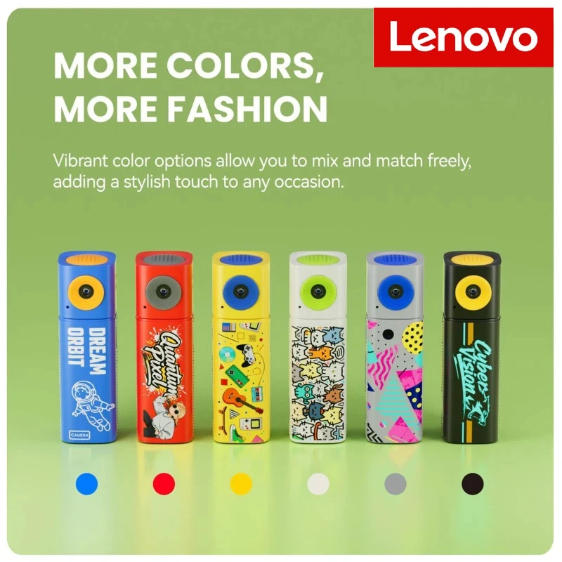 Lenovo Mini Thumb Camera G10 Lipstick Series 2K HD Portable Sports Camcorder for Students Outdoor Photography Video Long Battery