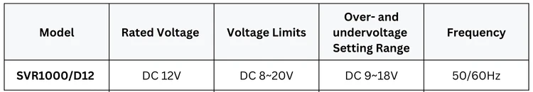Ginri  SVR1000D12  Voltage Detection Relay Single Phase Over Voltage Under Voltage Protection Relay AC/DC Monitoring Relay