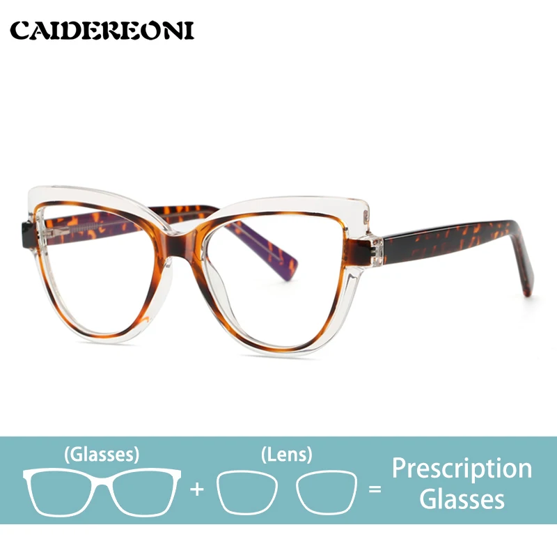caideroni-蝶近視青色光メガネカスタマイズ可能なフォトクロミック-pfd2218-処方メガネ女性累進レンズ