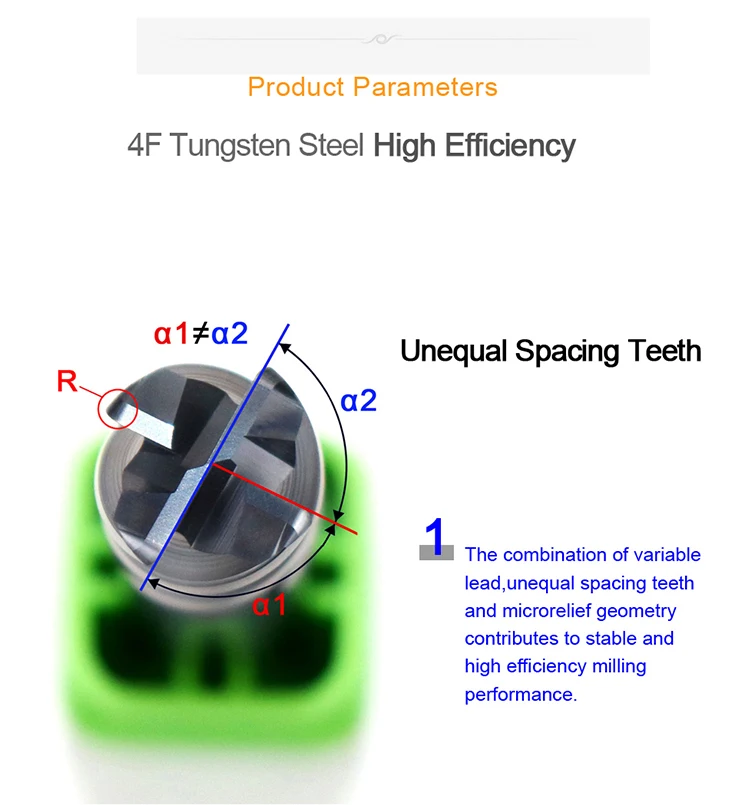 SUREWEL 4-Schneider-Rundnase-Schaftfräser aus Vollhartmetall, Fräswerkzeug CNC für Stahl, Eckenradius-Schaftfräser – Detail 6