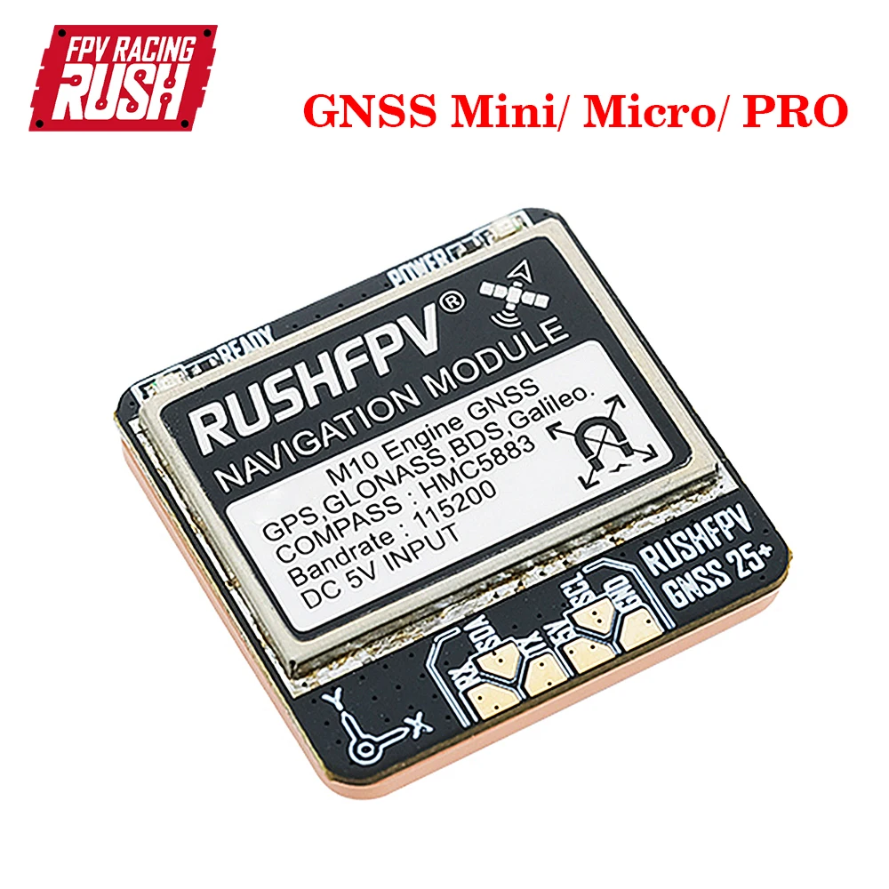 RUSHFPV GNSS Micro/ MINI/ PRO M10 Dual Protocol GPS Module Built-in Ceramic Antenna for Long Range RC FPV Drone