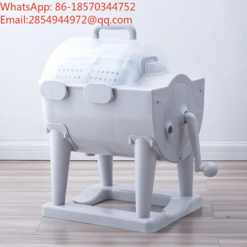 Manual Washing Machine, Household Hand-cranked Double-tub Washing and Dehydrating Device, Wet Clothes Hand-cranked Wringer