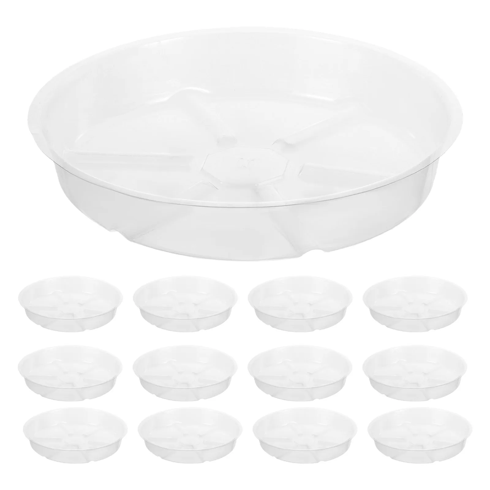 15Pcs Plastic Flowerpot Saucer Clear Round Plant Tray Nursery Pot Saucer Indoor Outdoor Water Catcher Tray Indoor Planter Plate