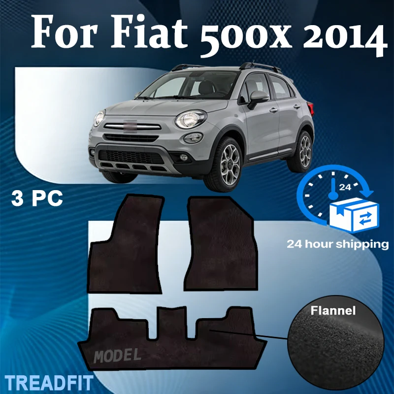 

Нейлоновый автомобильный коврик для Fiat 500x 2014–наст. время, полиэстер, противоскользящая черная основа, красная окантовка по краям