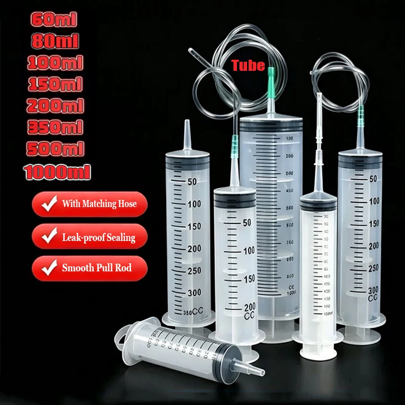 Durable Large Capacity Plastic Syringe 100Ml,150Ml,250Ml, 350ml, 550Ml,1000Ml | Car Oil Extractor Is Suitable for Laboratory