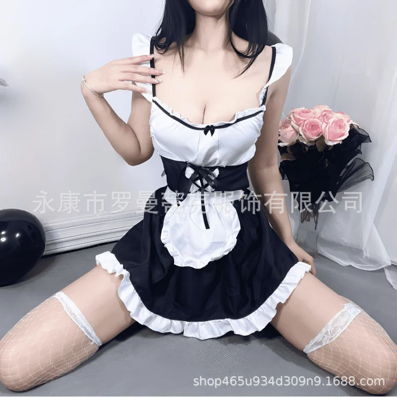 New Hot Sexy Lingerie Maid Open Crotch Free off Suit Role Play Temptation Uniform Wholesale