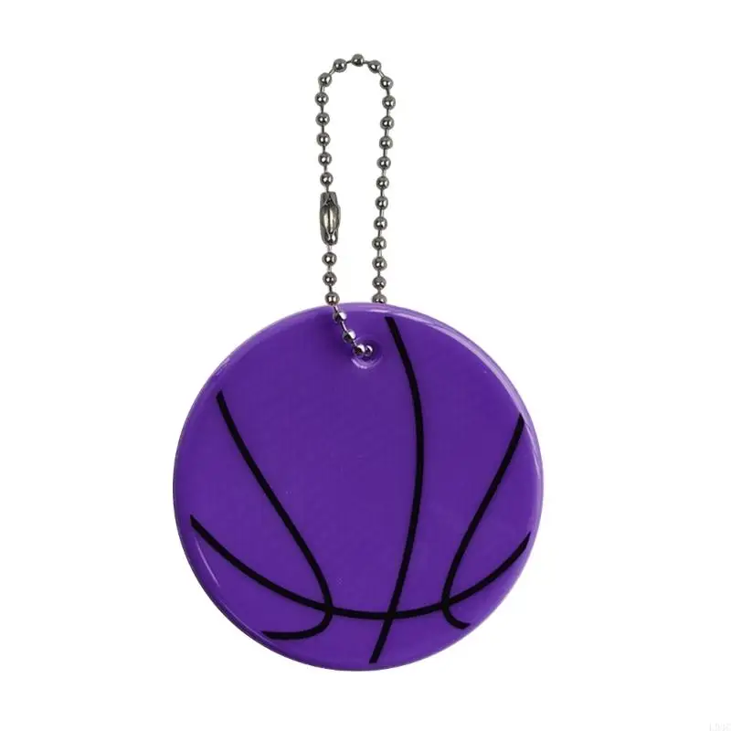 L93C Refreive Keychain hohe Sichtbarkeits -Rucksack Anhänger PVC -Reflektoren Basketball