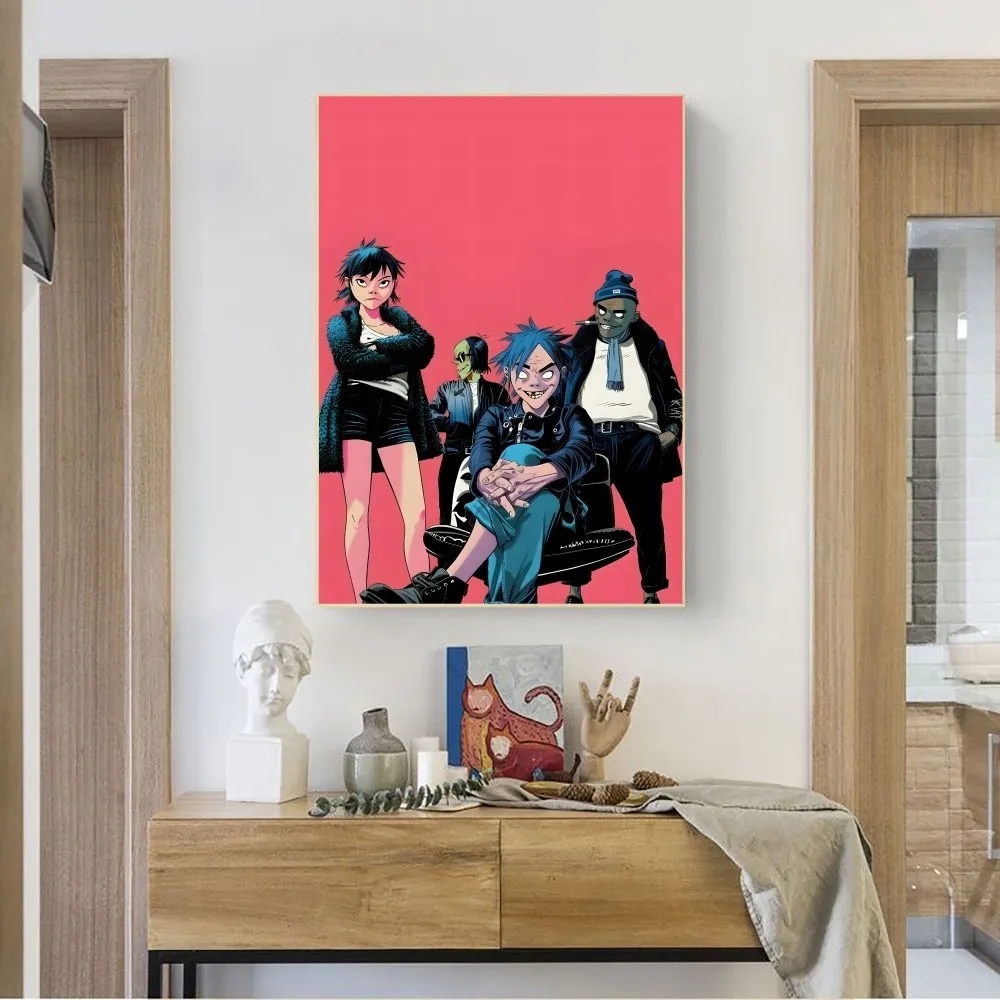 Hot Gorillaz band Poster No Framed Poster Kraft Club Bar Paper Vintage Poster Wall Art Painting Bedroom Study Stickers