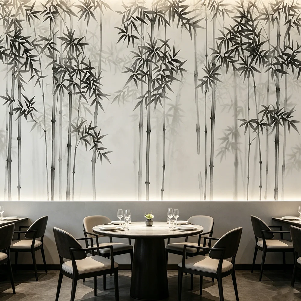Elegant Chinese Bamboo Wall Mural Wallpaper for Living Room & Bedroom – Home Decor Art Background for Interior Decoration