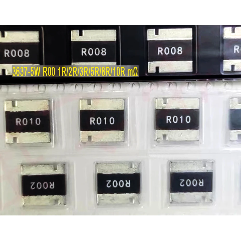 3637 série 5W R002R R003R R005R R008R R010R mΩ, 5 unidades por lote