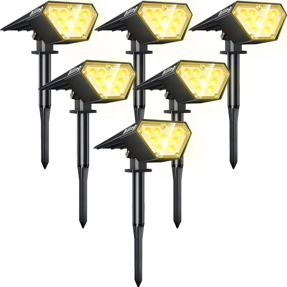 

6-Pack Outdoor LED Spotlights, 700 Lumen, IP67 Waterproof, Adjustable for Patio, Yard, Driveway, Warm White