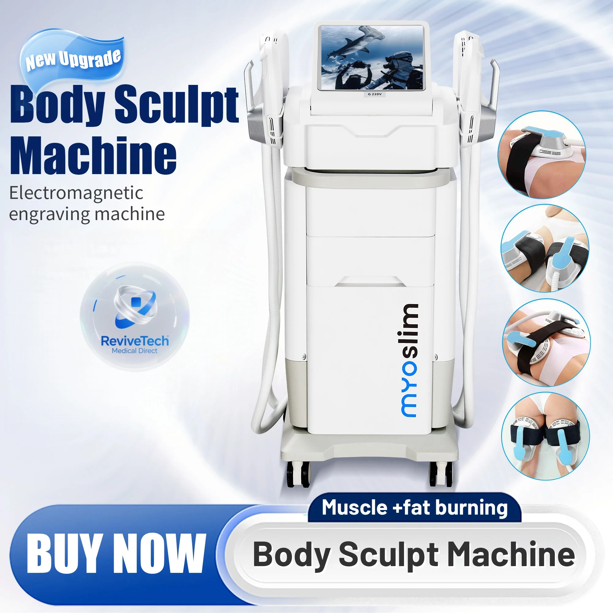 

Hot Selling New Body Shaping Myoslim Portable Muscle Build Weight Lose Electromagnetic Fat Removal Vertical Machine Commercial