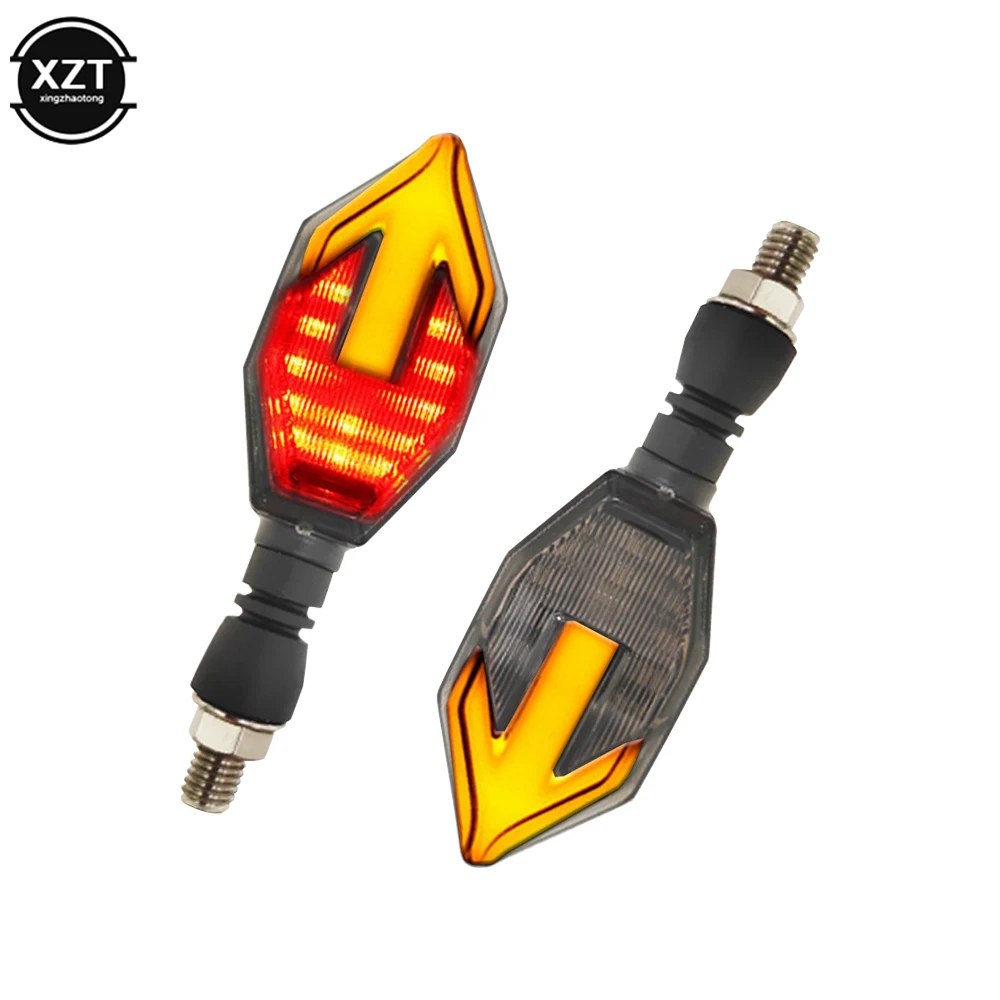 Motorcycle LED Turn Signal with Arrow Two-color Turn Signal Turning Direction Light Motorcycle Accessories