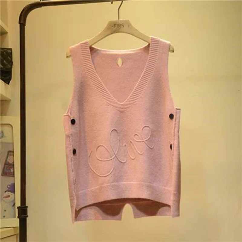 Oversized Casual Loose Sweater Vest for Women\'s Spring Autumn 2024 New Western-style Fashion Slimming Versatile Knitted Tank Top