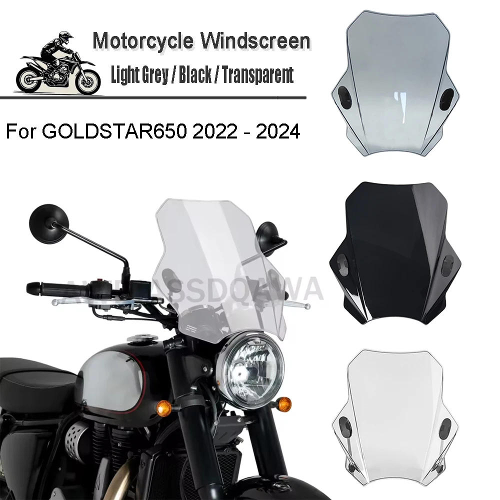 

For GOLD STAR 650 GOLDSTAR650 2022 - 2024 Motorcycle Windscreen Windshield Screen Wind Shield Deflector Protector