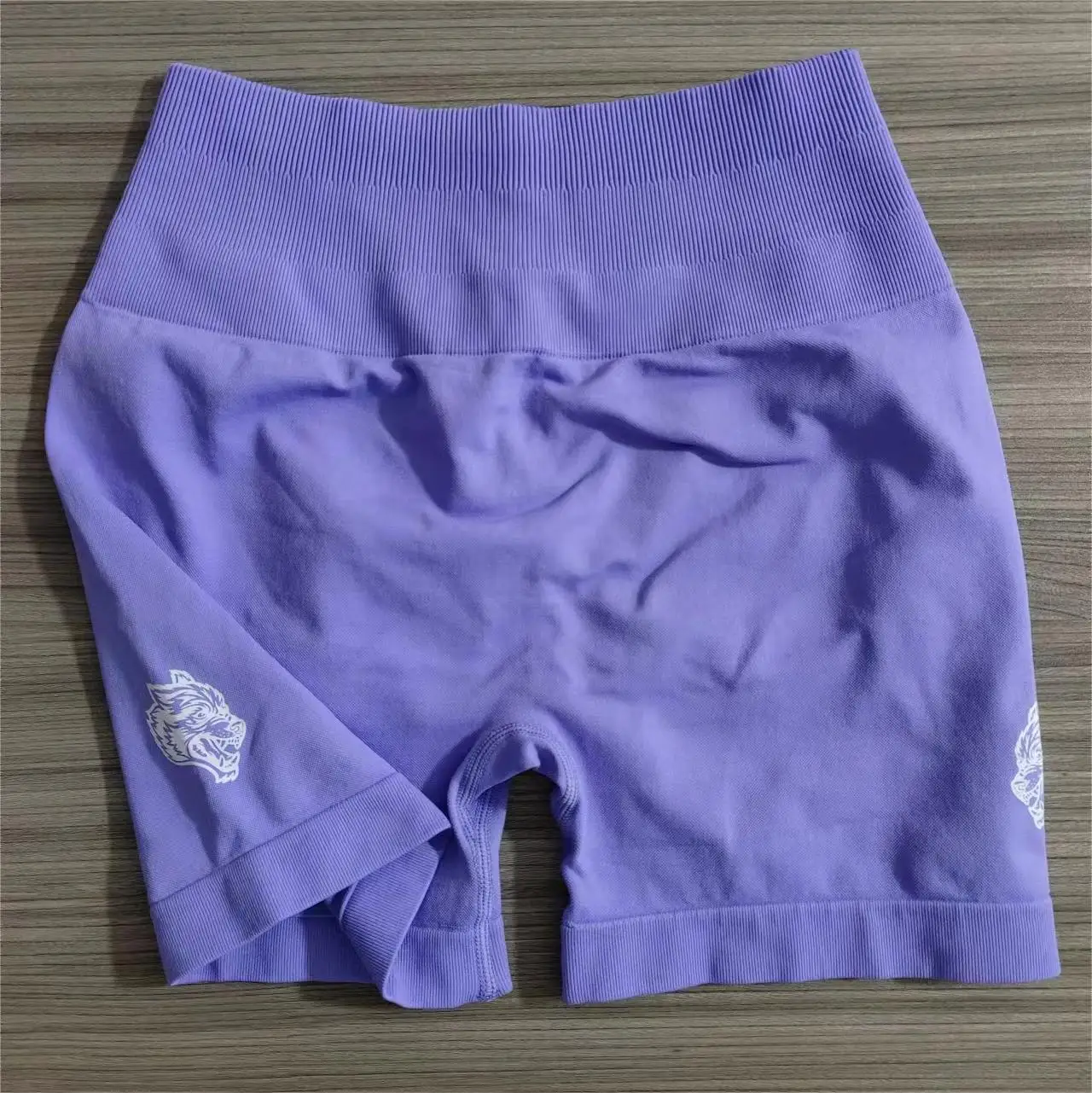 Darc-pantalones cortos deportivos para Mujer, ropa deportiva de cintura alta con cabeza de Lobo, realce, entrenamiento, Fitness, Yoga, gimnasio,