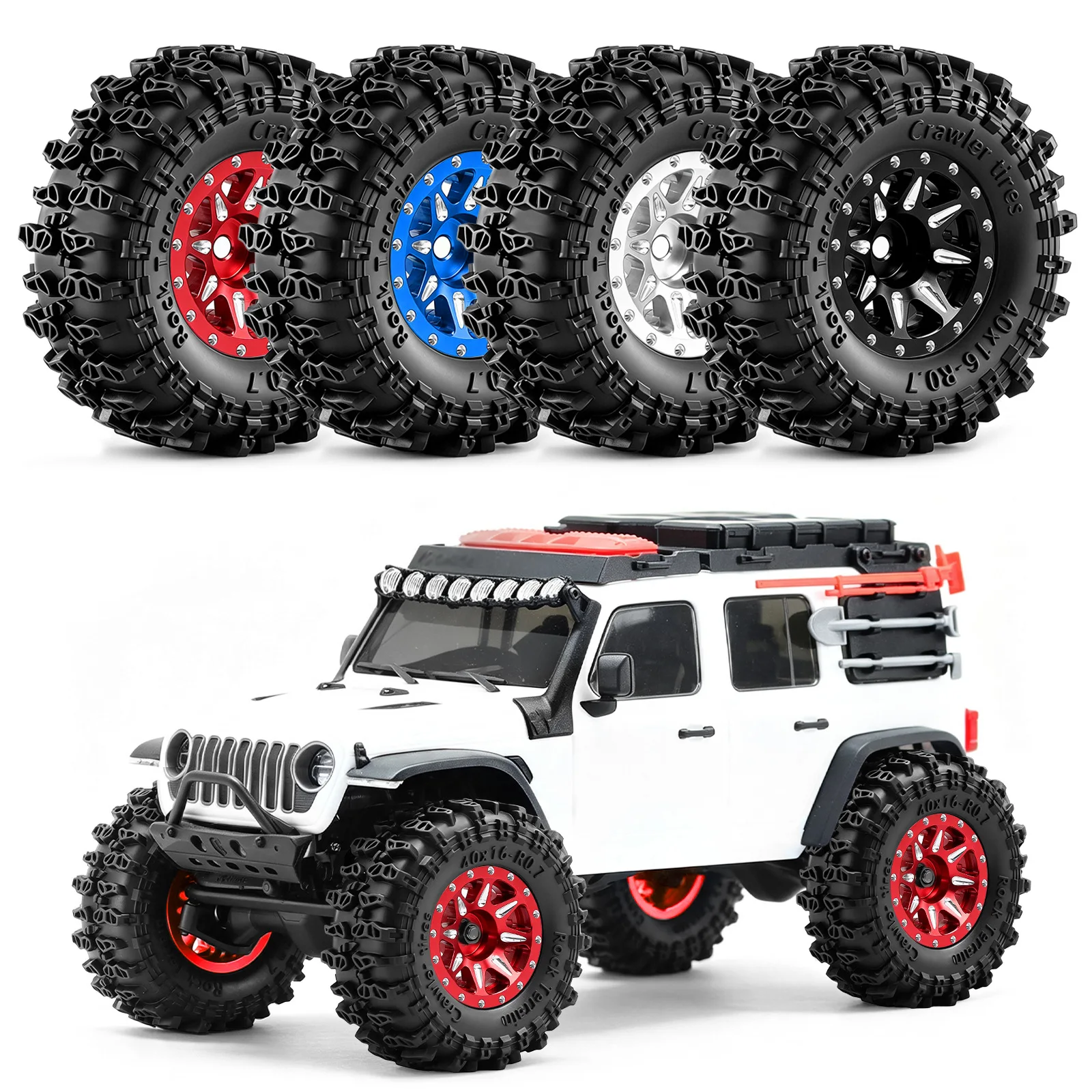 1/30 RC Crawler 0.7 Inch Negative Offset Wheel Rims for Axial SCX30 Ford Bronco Jeep Wrangler K10 Upgrade Parts