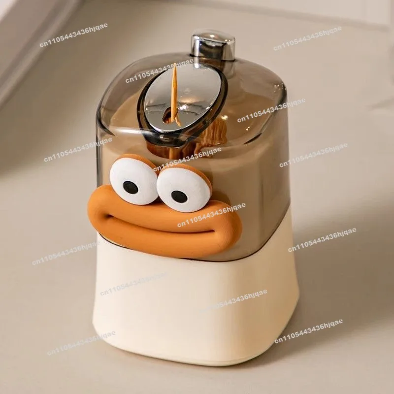 Creative Toothpick Holder Automatically Pops Up High-value Home Storage Personalized Cream Wind Toothpick Box
