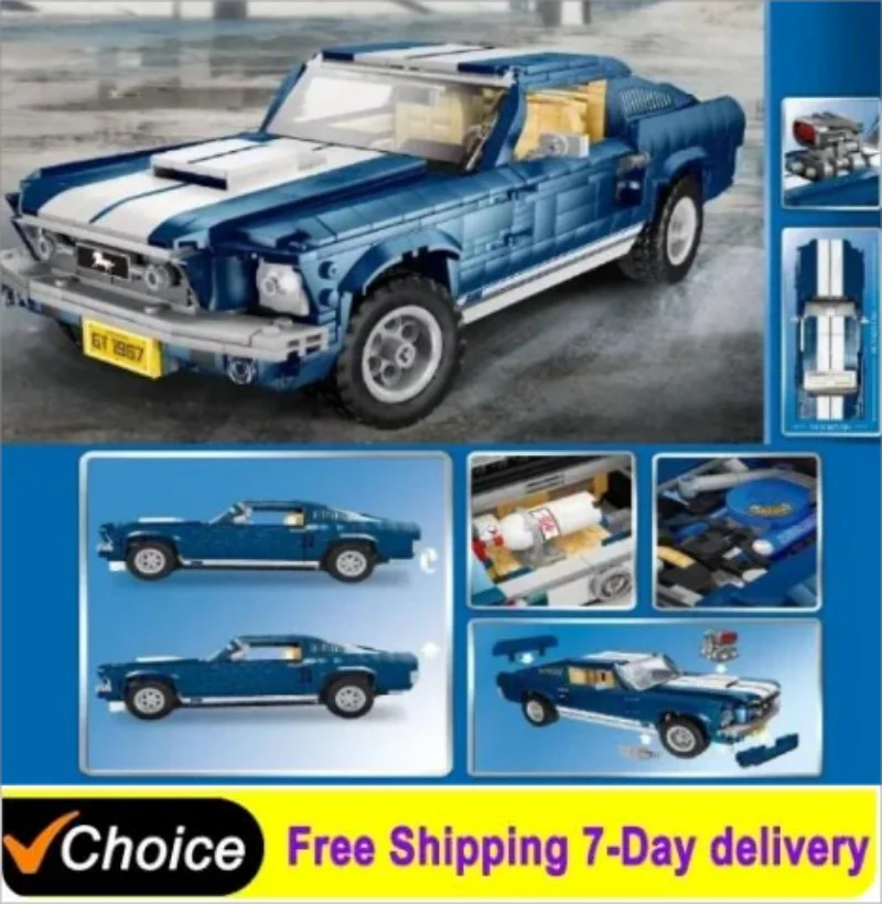 New 21047 Ford Mustangs Sports Racing Car Model Compatible With 10265 Building Blocks Bricks DIY Toys For Boys Gifts