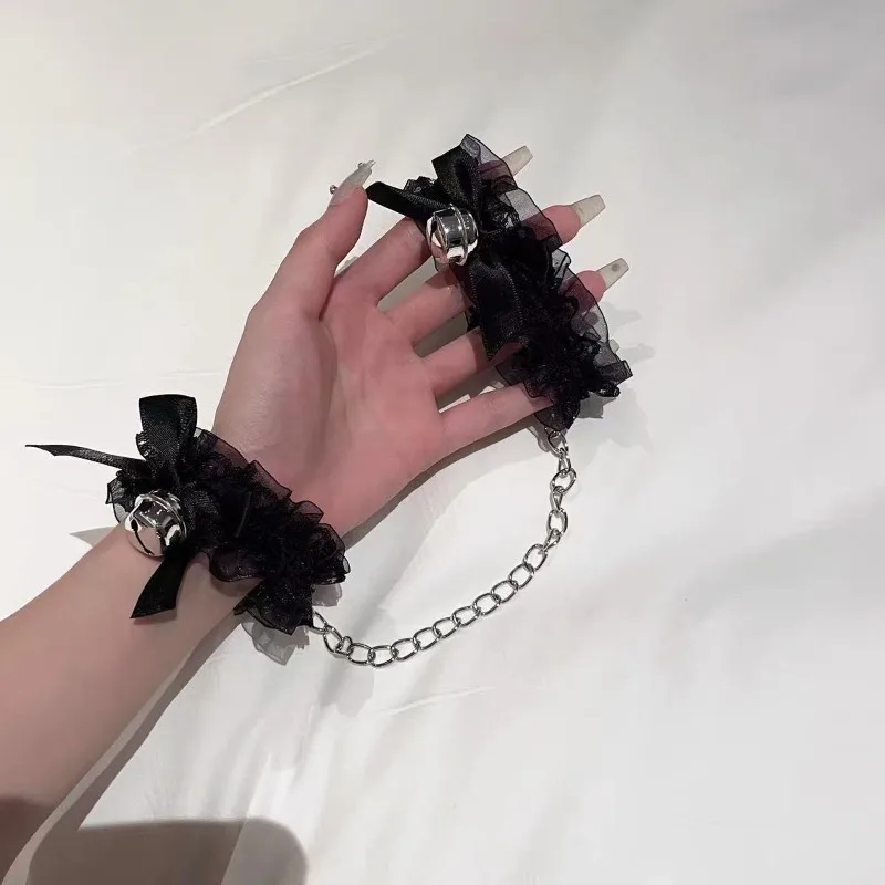 Abstinence Style Sexy Lace Handcuffs Bells Bracelets Ankle Rings Pure Desire AnkleChains Leg Chains Handcuffs Couple's Sex Props