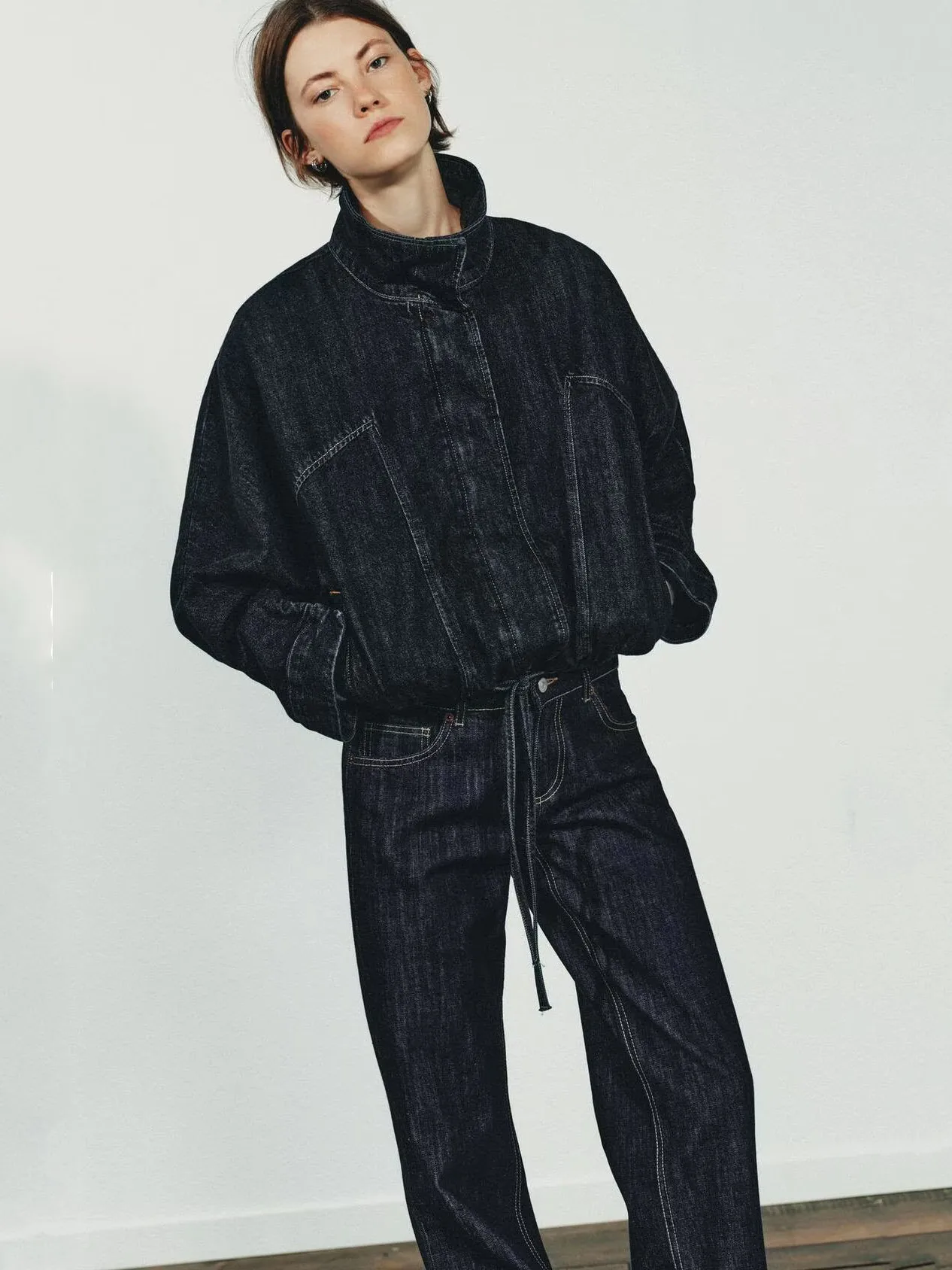 

Новое поступление, осеннее женское джинсовое пальто Charismatic Batwing Sve с поясом, повседневное пальто со стойкой, подходит для других материалов