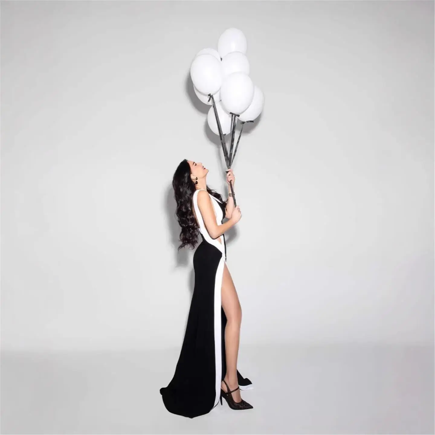 

Длинное асимметричное платье с разрезом и бантом на плече, облегающее, с высокой талией, для женщин, Ciwalk