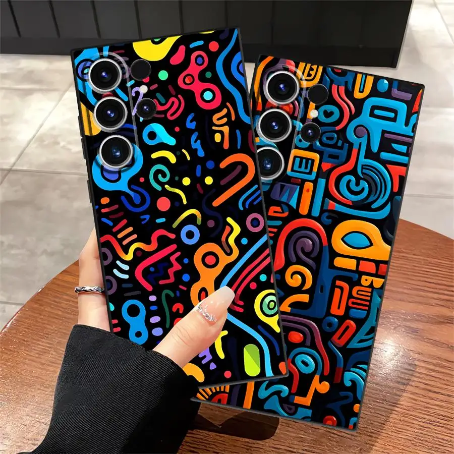 Colorful Pattern Phone Cover Case for Samsung Galaxy S26 Ultra S26+ S20 Note 20 8 9 10 S24 S21 FE S10 S9 S25+ S23 S24+ S25 Plus