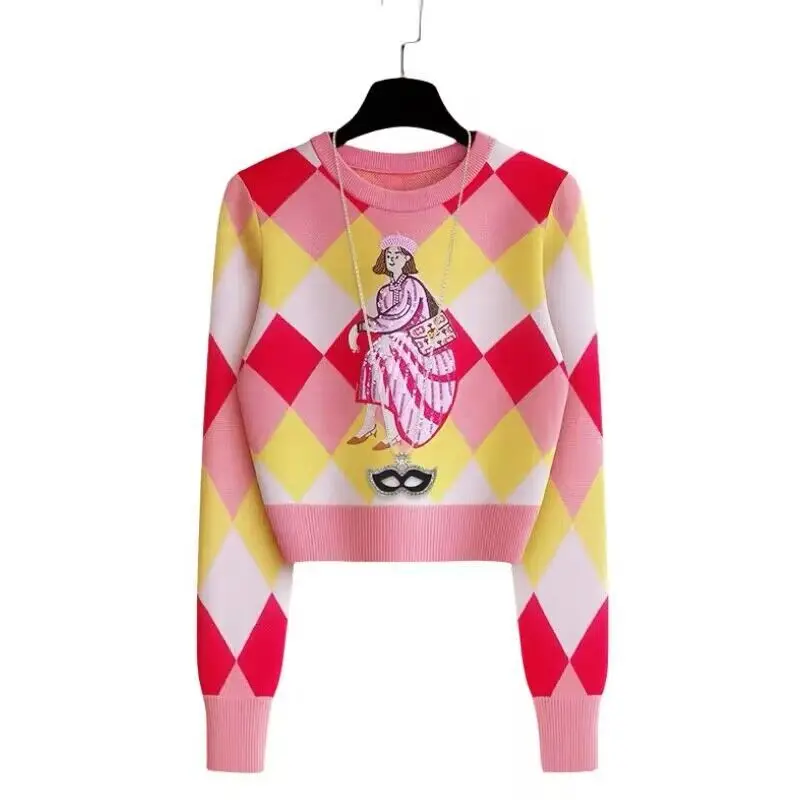 

Spring High-end Embroidered Women's Pullover Sweater, Warm and Comfortable Sweater, Fashionable Inner Layer, Base Knit Sweater