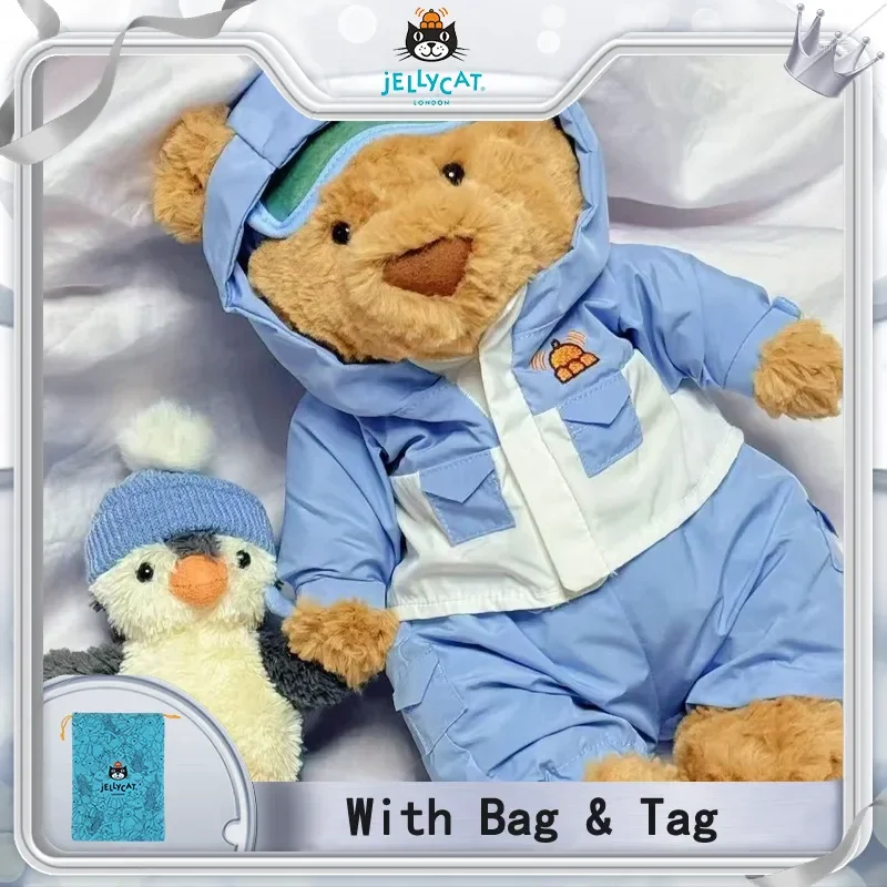 

JellyCat Winter Ski Bear Stuffed Animal Plush Toy Cute Ski Outfit Hooded Jacket Gift for Kids Fans Birthday Party Decoration