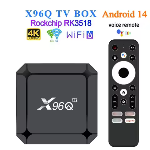 X96Q Android 14 TV Box Rockchip RK3518 2GB 16GB 4K HD WIFI6 BT5.0 Media Player Set Top Box