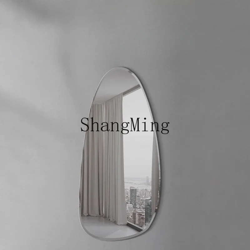 

SM wall mounted full-body mirror wall-mounted light luxury art simple dressing high-end fitting mirror