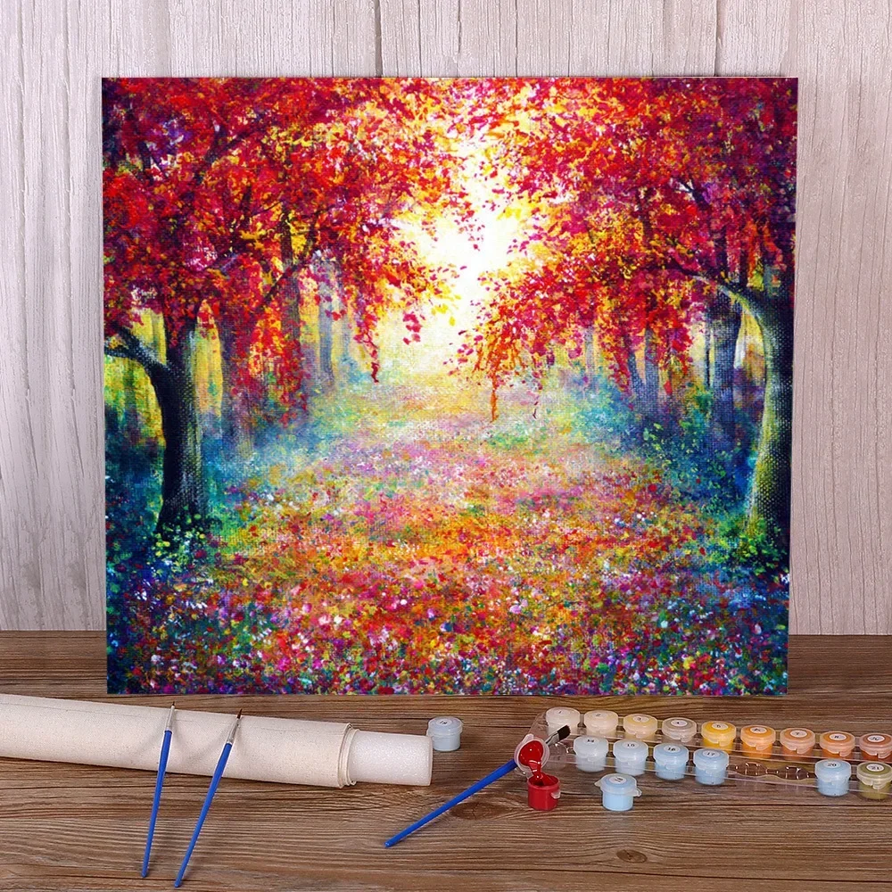 

281132 Natural Scenery Captivate Painting By Numbers Package Acrylic Paints 40*50 By Numbers Photo Loft Wall Handicraft