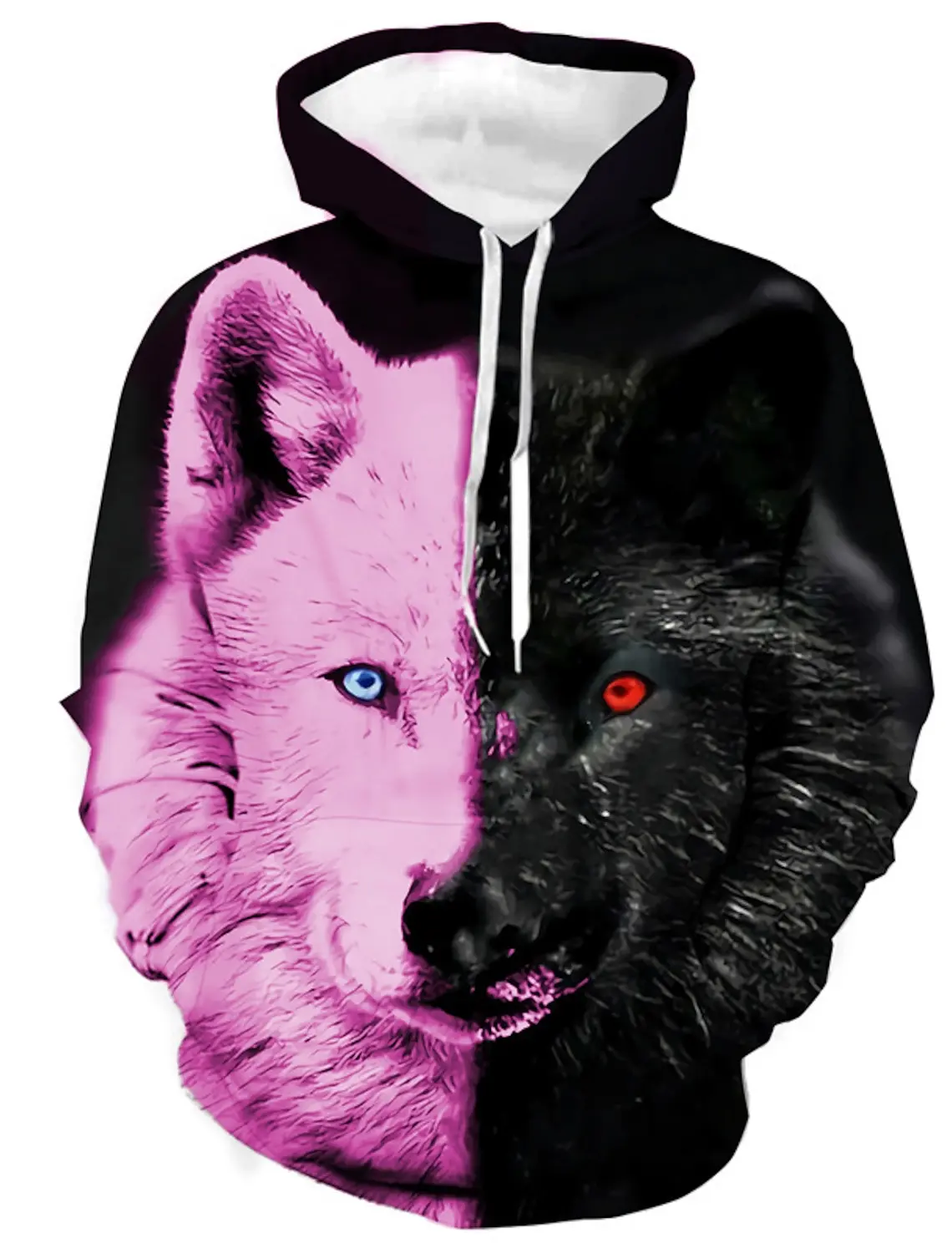 

Men's Unisex Hoodie Fashion Pullover Sweatshirt Hooded Animal Color Block Wolf Print Daily Sports 3D Casual Hoodies Kids Clothes