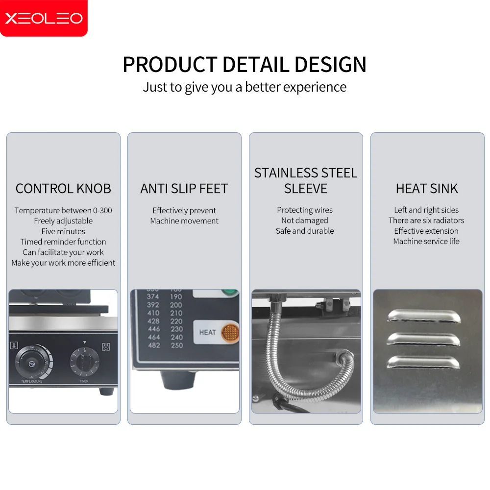 XEOLEO 1500W Electric Donut Machine 6 Holes Donut Maker Machine Non-Stick Mini Donuts Machine Surface Adjustable Thermostat