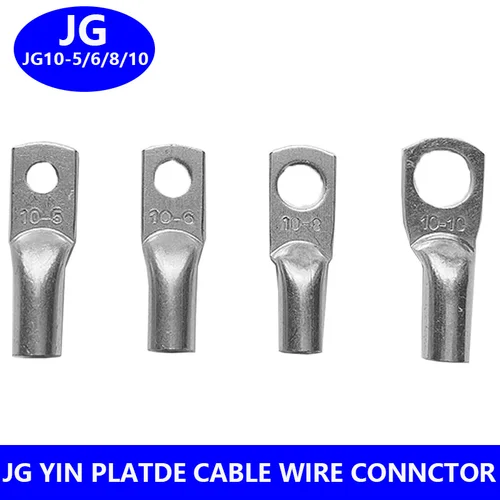 주석 도금 구리 러그 커넥터, 구리 단자, Jg10-6-8 홀, 10mm ² 