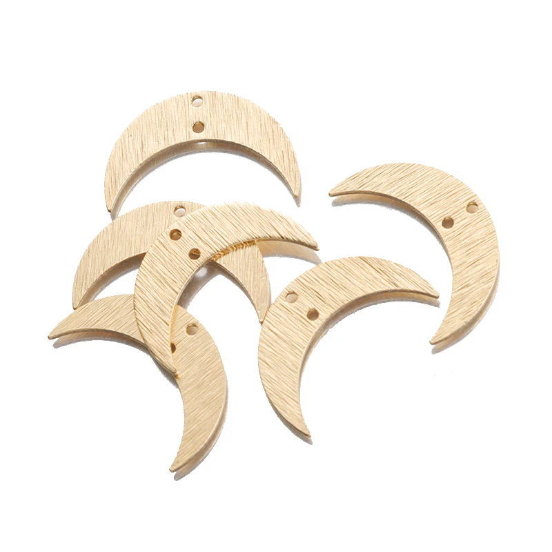 20pcs Textured Brass Charms Moon Crescent Charms For Women DIY Necklace Earrings Jewelry Findings Making