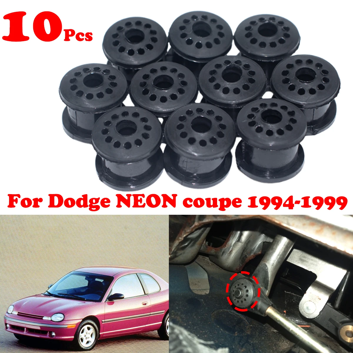 

10pc For Dodge NEON coupe Gearbox Cable Linkage Rubber Bushing MT Shift Lever Assembly Repair Kit Replacement Parts 1994-1999