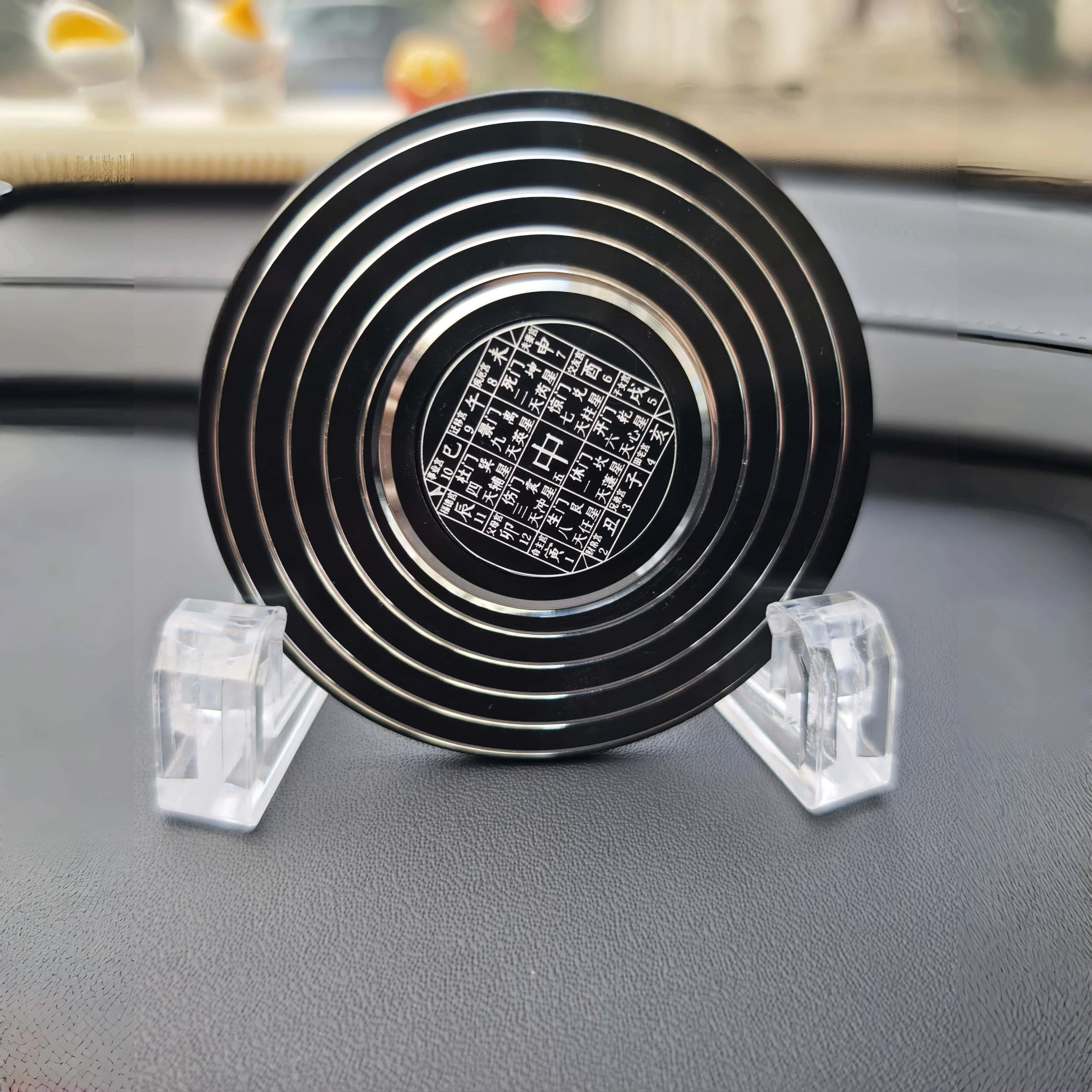 Qimen Dunjia Fidget Spinner totalmente metálico de 8 cm, elaborado con precisión de aleación de aluminio, dura durante 4 minutos de filtrado, diseño de brújula Feng Shui, juguete para aliviar el estrés + adorno artístico de escritorio retro