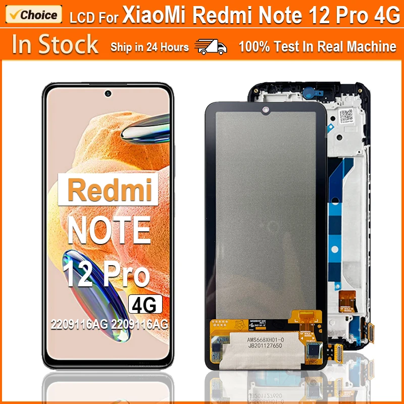 Super AMOLED LCD For Xiaomi Redmi Note 12 Pro 4G LCD 2209116AG LCD Touch Screen Digitizer Assembly For Redmi Note 12 Pro 4G LCD