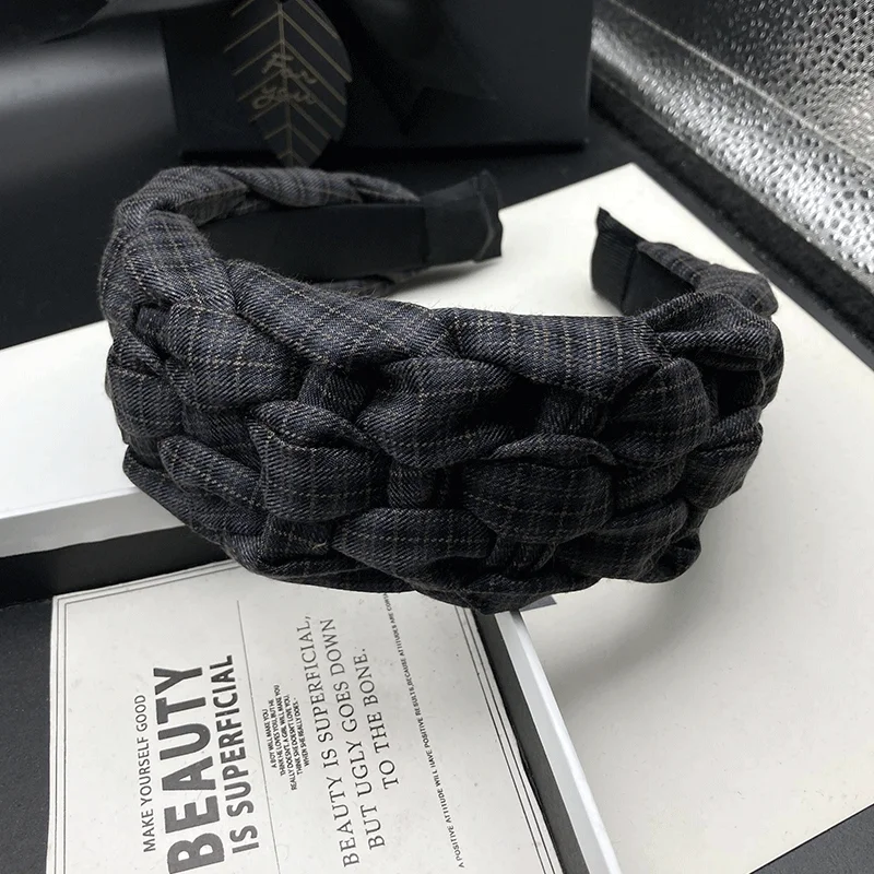 Retro Handgewebte Haarspange, Damen-Stirnband mit hohem Schädelkranz, Haaraccessoires, Haarstyling, Gesichtsreinigungs-Stirnband – Detail 2