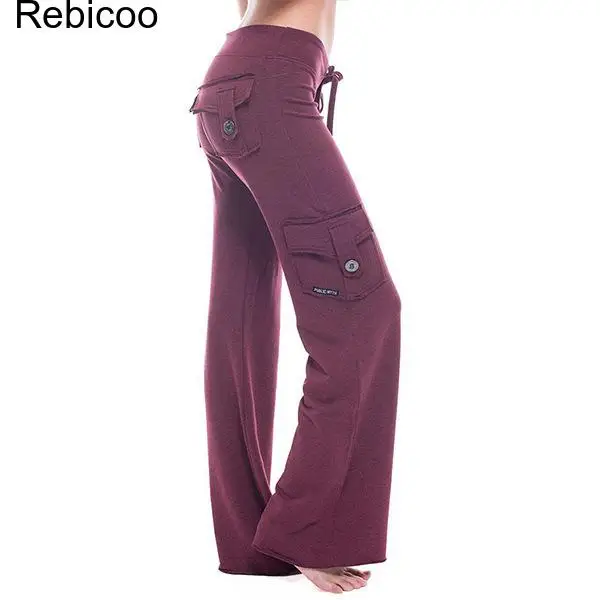 Women's High Waist Cargo Pants with Multiple Pockets, Stretchy Wide Leg Trousers for Casual Outdoor Wear - Available in Various