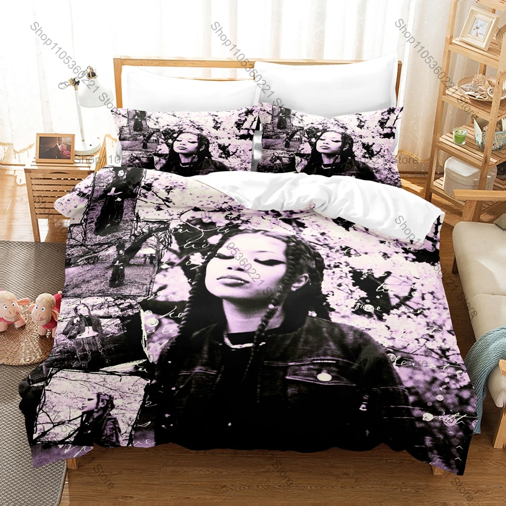 Japanese-American Underground Rapper Molly Santana Bedding Set 1 Duvet Cover + 2 Pillowcases HD Digital Print Bed Linen