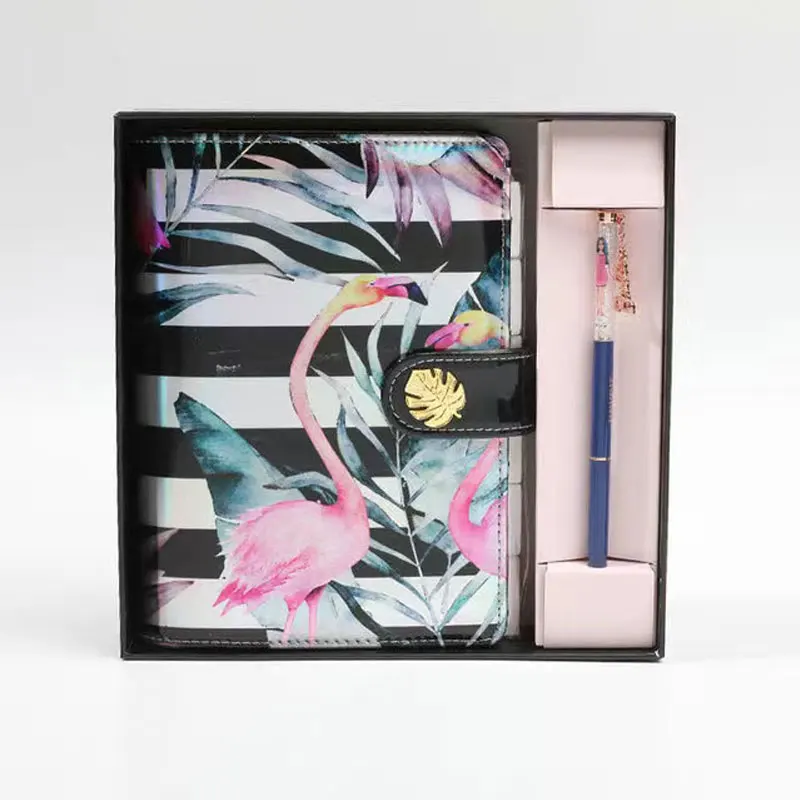 

New Yiwi Never Flamingo A6 Waterproof PU leather Notebook Binder Planner With Filler Pages